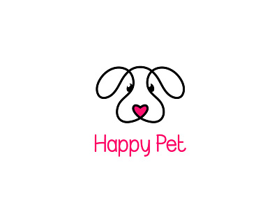 Happy Pet animal cute logo pet puppy vector