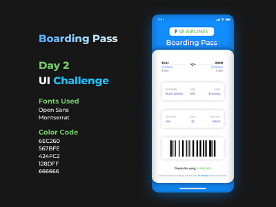 Boarding Pass 2022dailyui branding logo myui2022 ui