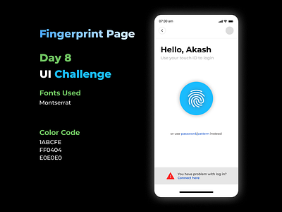 Fingerprint Page 2022dailyui design myui2022 ui