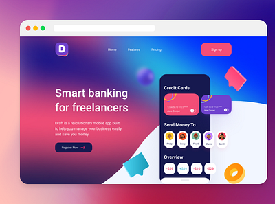 Banking for Freelancers 3d design graphic design ui