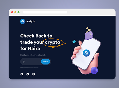 Crypto Waitlist Landing Page branding cryptocurrency design landing page ui web design