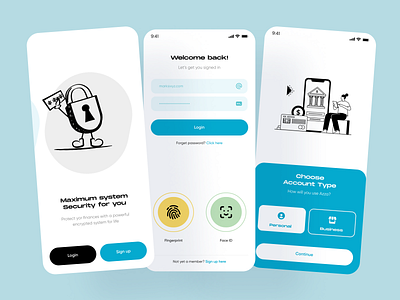 FinTech Onboarding banking design fintech illustration ui ux vector