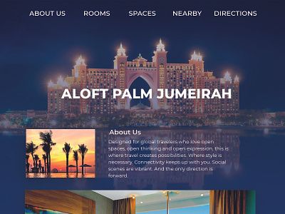Aloft Palm Jumeirah Catalog branding design