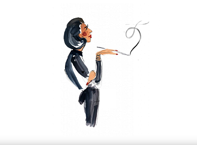 Smoking Woman Illustration illustration