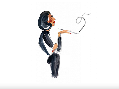 Smoking Woman Illustration