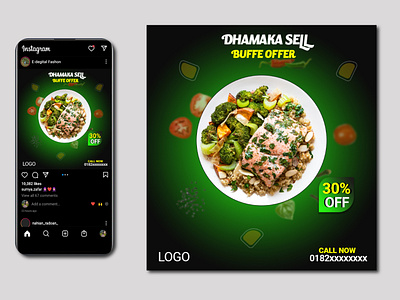 Restaurant food poster-Social media poster design.