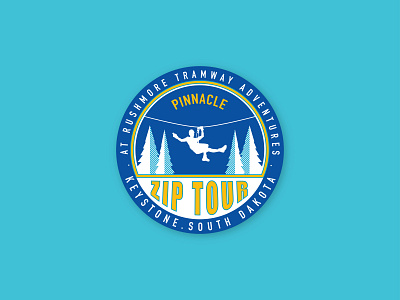 Pinnacle Zip Tour Sticker adventure aerial park graphic design halftone icon illustration logo design sticker vector