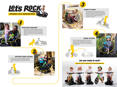 2-in-1 Rocking Bike Infographic babies bikes icons illustrations infographic infographic design photography photos silhouette strider bikes