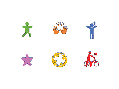Icons for Learn-To-Ride Curriculum curriculum educational graphic design icon design icons iconset strider bikes teaching vector vector illustration