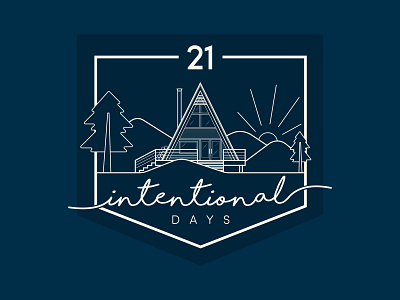 21 Intentional Days - Cabin illustration illustration design illustrator intentional line drawing script typography vector vector illustration