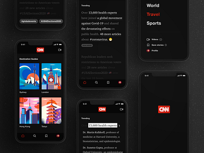 Non-linear reading (CNN new redesign) app cnn concept design news nonlinearreading ui ux