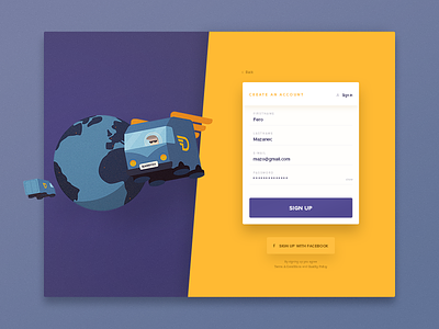 SignUp card dashboard form in password sign ui up ux web webdesign