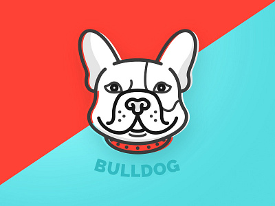 Bulldog 2d design flat icon illustration logo vector