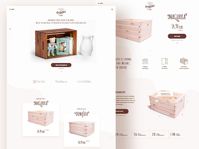 Wooden crates box crate eshop grid homepage landing page ui ux webdesign wood