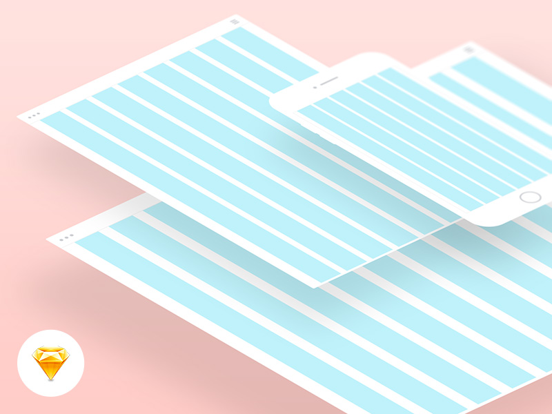 Free responsive grid for Sketch by Tomas Skarba for PLATFORM on Dribbble