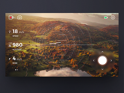 Controlling your drone in style app controlling dron ios minimal mobile mockup photoshop sketch style ui ux