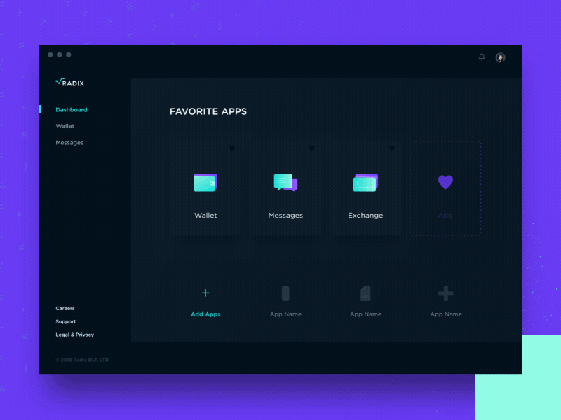 Radix - Desktop App Wallet app chart coin coins crypto dashboard radix wallet