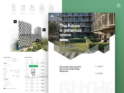 Residential project apartment architecture design developer flats grid housing style ui ux web webdesign
