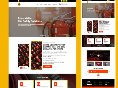 Fire Safety - Fire Solution Landing Page design graphic design landing page ui web mockup web tempelate