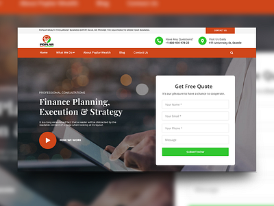 Web Mockup (Finance) design graphic design landing page ui web mockup web tempelate