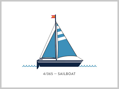 Sketch & Eggs 4/365 boat flag illustration sailboat sketch and eggs vector