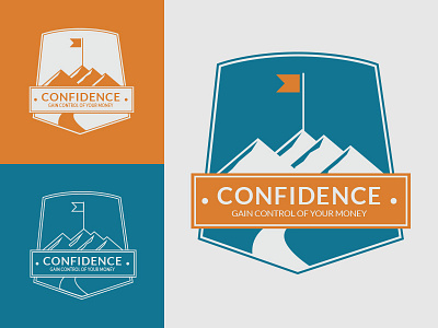 Confidence Badge — Rough 01 badge confidence flag icon idea mountains