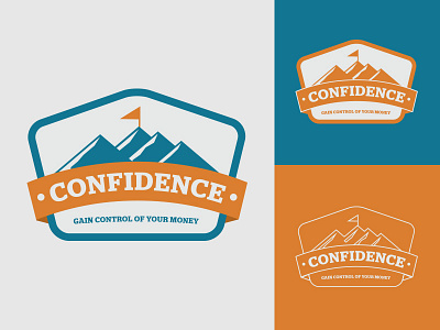 Confidence Badge — Rough 02 badge confidence flag icon idea mountains