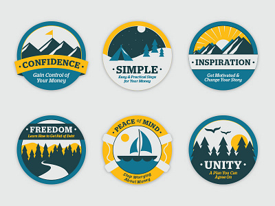 Badge Series badge confidence freedom icon illustration inspiration patch peace of mind series simple unity