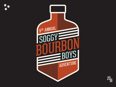5th Annual 'Soggy Bourbon Boys' Adventure bourbon illustration logo
