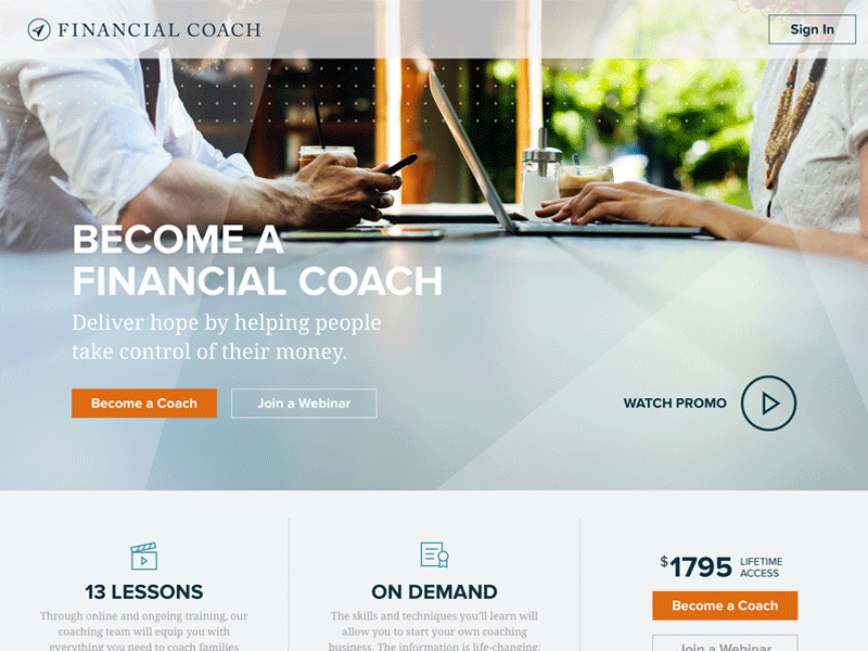 Landing Page Mock design financial landing page mockup web