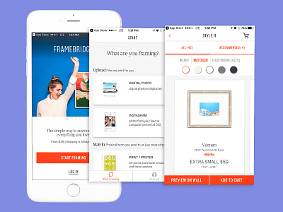 Framebridge App 2.0 app custom custom framing ecommerce order preview