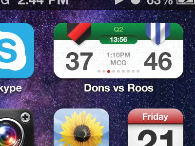 iOS Widget app football practice ui