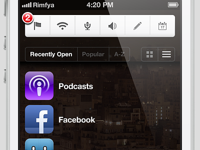 Combined Notification Centre and App Switcher