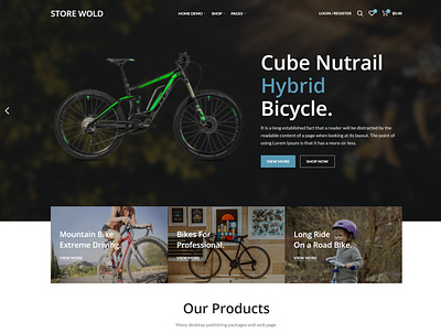 Bicycle Website Demo bicycle bike design layout pages web design webpages website