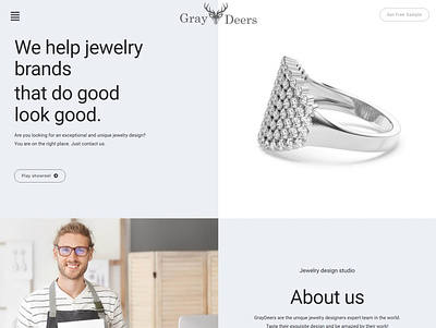Jewelry designer portfolio website branding digital marketing layout logo seo web design