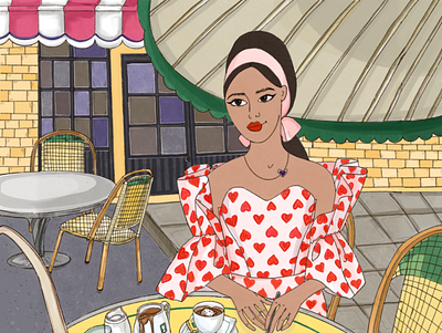 Lunch in Paris . Latest illustration. digitalart editorialillustration fashionillustration illustration art illustrator orderartist seriesillustration