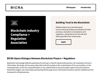 BICRA web design cta design minimalist simple website