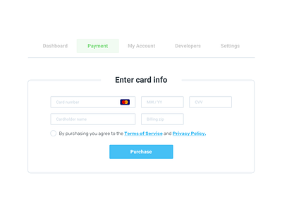 Simple "Enter Your Card Info" design minimalist simple website