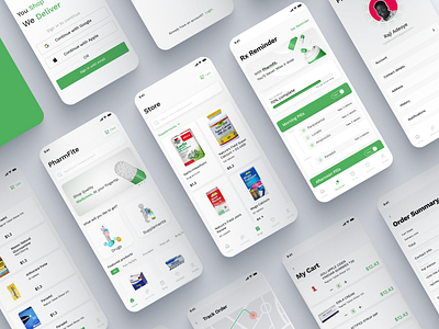 Pharmfite: Pharmaceutical app design e commerce health health app interactive design mobile app pharmaceutical app pharmacy product product design sign up ui uiux