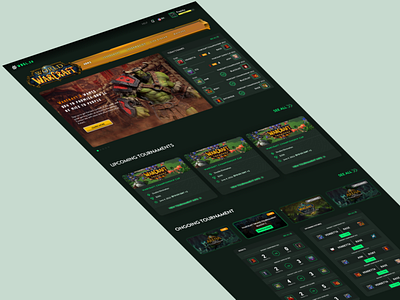 Warcraft tournament website gamedesign gaming landing page tournament uiux warcraft web design website