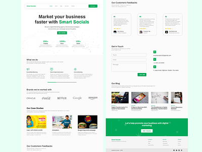 Digital marketing website design for Smart Socials