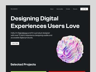 Portfolio website design