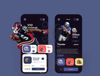 Helmet Mobile Apps UI