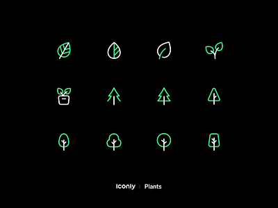 Iconly Pro | Plants icons design flower icon icondesign iconly iconly pro iconography iconpack icons iconset illustration plant plants tree trees ui