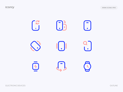 Electronic devices icons app apple watch devices icon icondesign iconography iconpack icons iconset illustration mobile phone ui ux watch