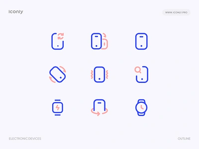 Electronic devices icons app apple watch devices icon icondesign iconography iconpack icons iconset illustration mobile phone ui ux watch