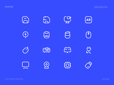 Electronic devices icons P2 apple design device google icon icondesign iconly iconography iconpack icons iconset mobile tech tv vector