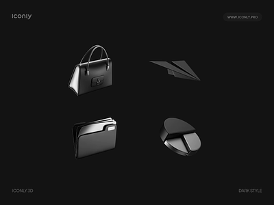Iconly 3D Dark Style P1 3d 3d icons 3d sets c4d cinema4d dark dark theme icon icondesign iconography iconpack icons iconset ui