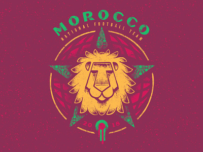 Morocco 2018 badge badge design football illustration lion morocco soccer world cup