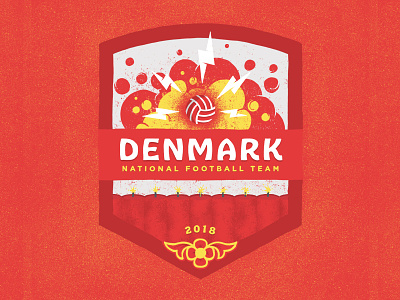 Denmark 2018 badge badge design danish dynamite soccer wold cup denmark fifa football illustration